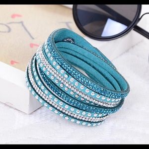 Tourquoise Wrap Bracelet Snap Closure New